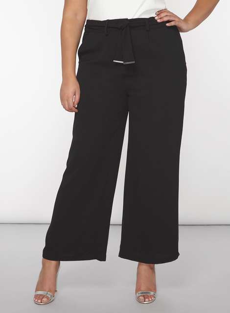 **DP Curve Black Palazzo Trousers